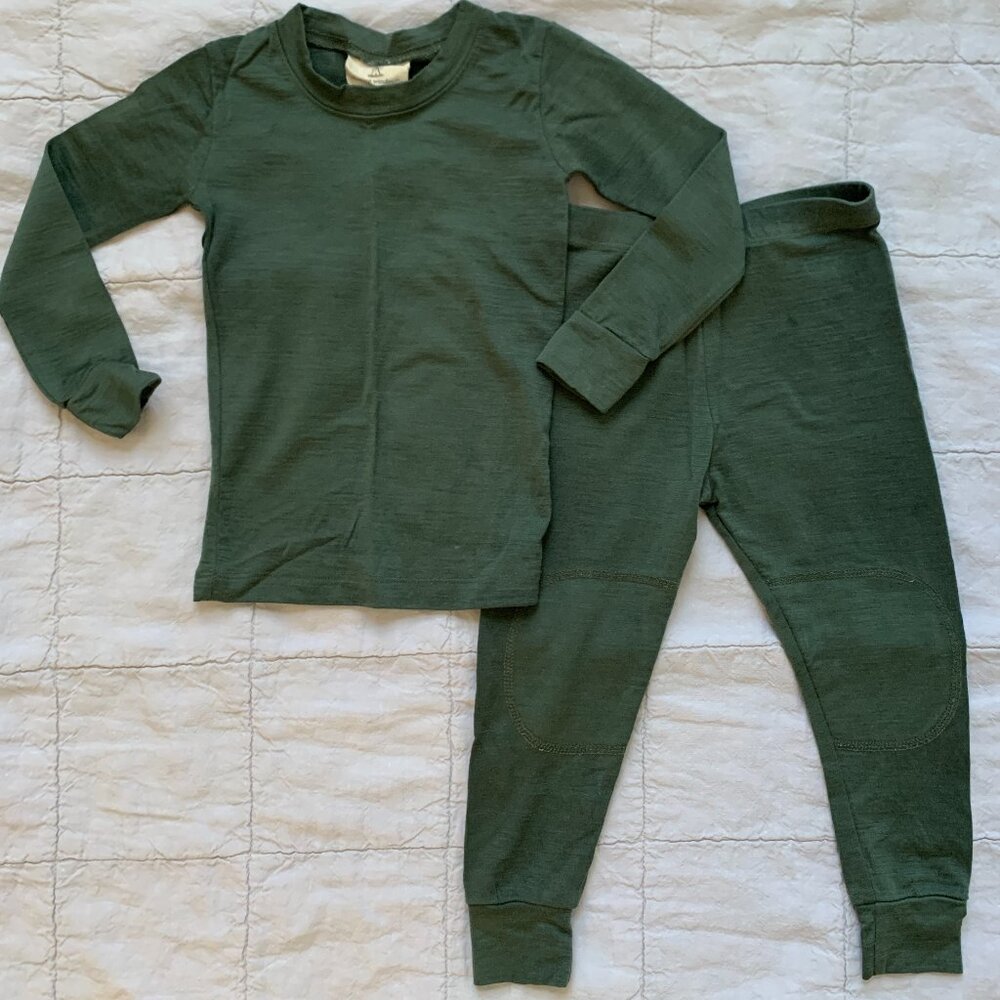 Chasing Windmills | Merino Wool Long Johns in Fern